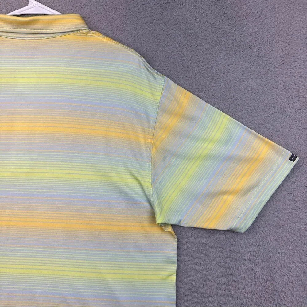 Dunning Polo Shirt Mens XL Colorful Striped Stretch TPC Piper Glen‎ Golf Casual